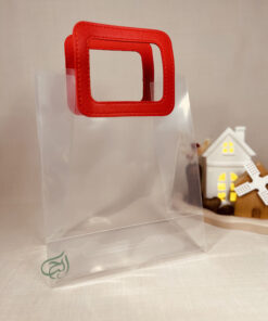 بگ طلقی شفاف دسته چرمی