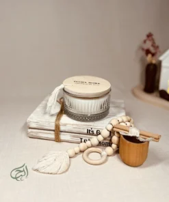 Alternative view of شمع ظرف شیشه ای ( جار درب دار چوبی)